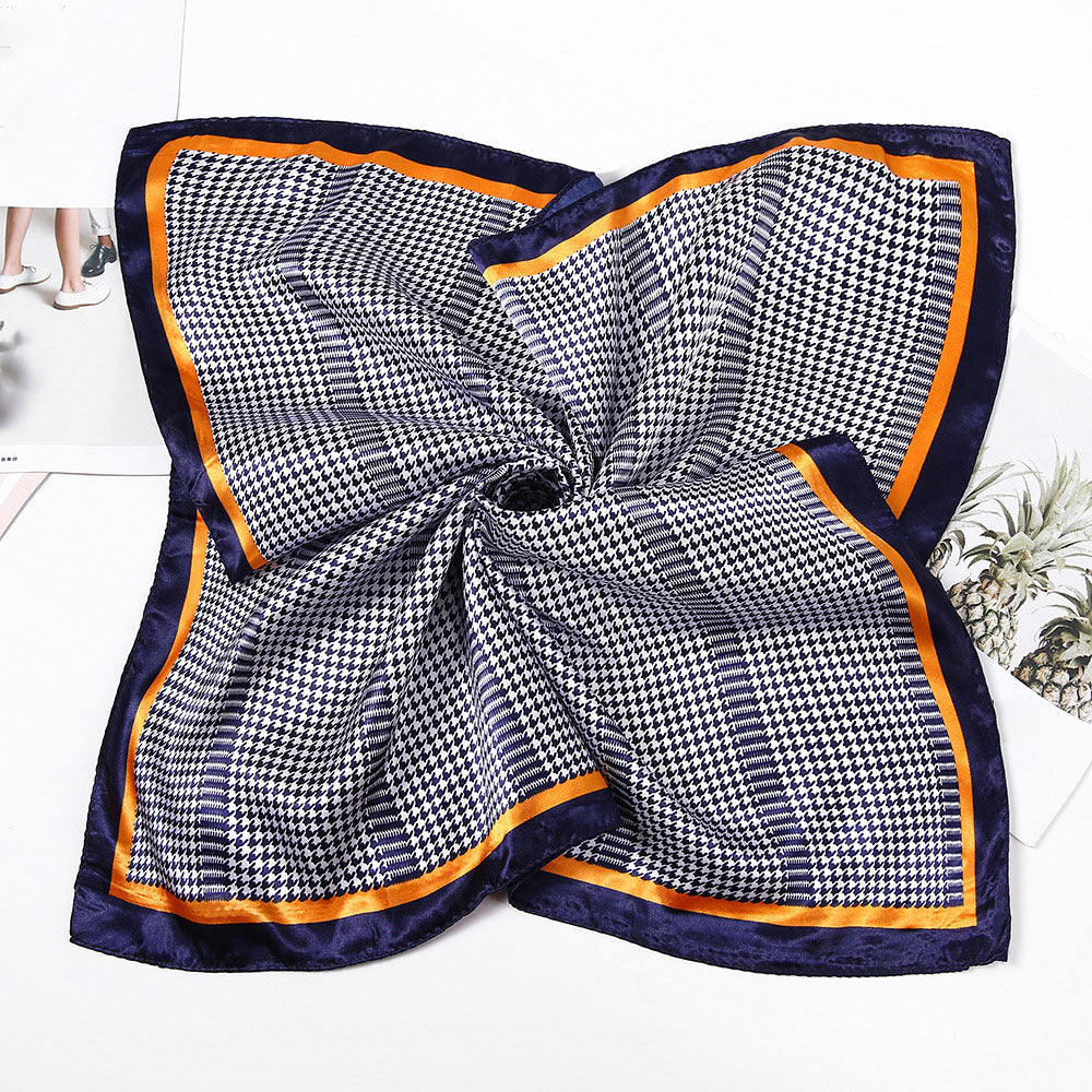 Houndstooth Print Square Scarf Bandana Women Headwrap