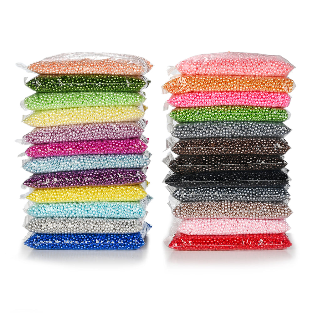 200pcs 6mm Multicolor Pearl Beads Round Spacer Beads Jewelry Making Crafts