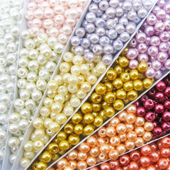 200pcs 6mm Multicolor Pearl Beads Round Spacer Beads Jewelry Making Crafts