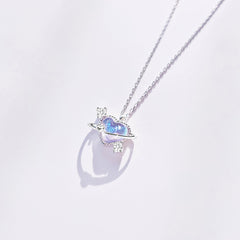 Planet Heart Pendant Necklace for Girls