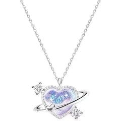 Planet Heart Pendant Necklace for Girls