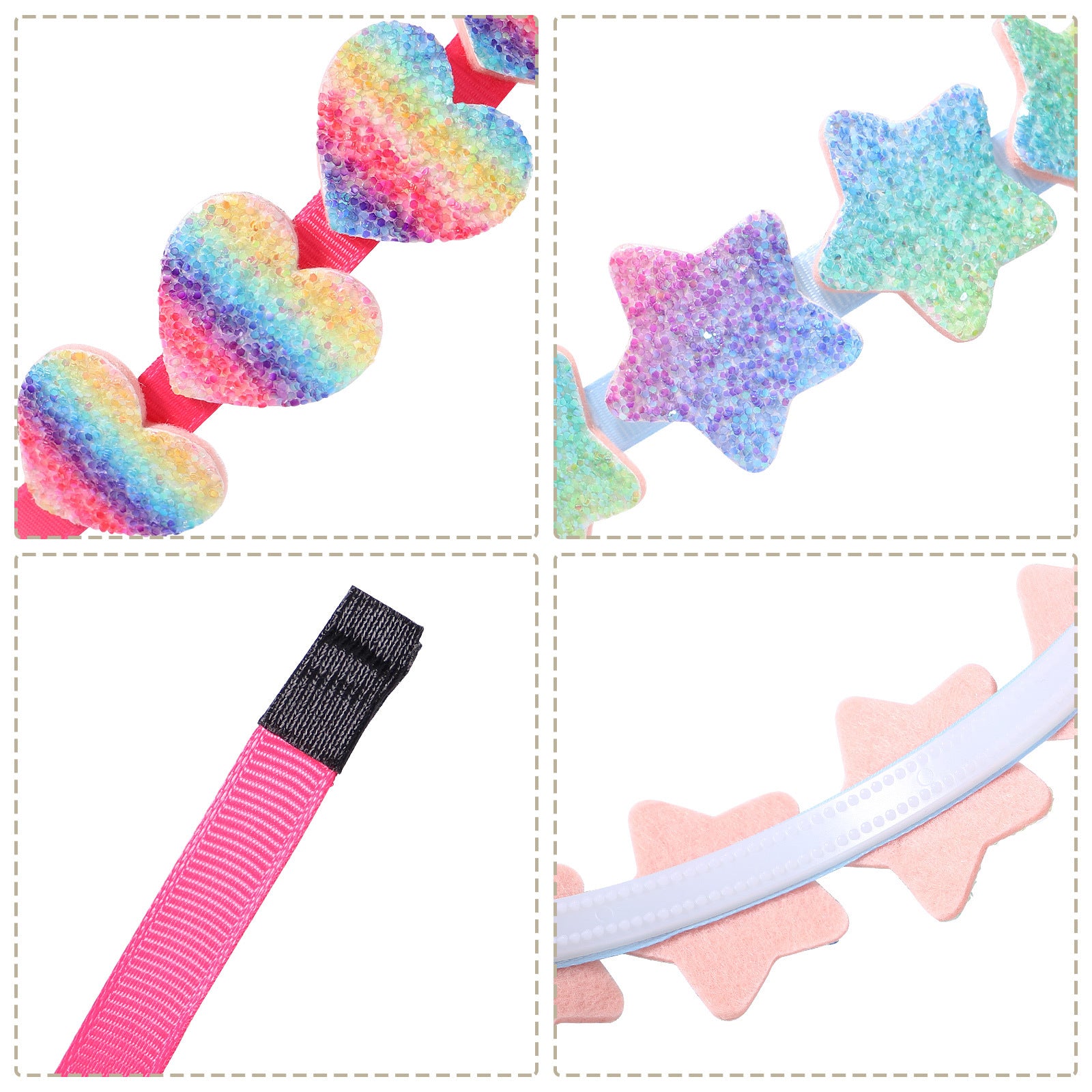 2pcs Glitter Headbands and Sweet Headwear for Girls