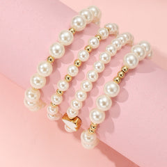 4pcs Heart Faux Pearl Princess Bracelet for Girls