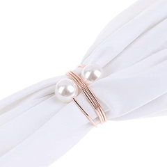 10pcs Pearl Napkin Rings Rose Golden Napkin Ring Holder