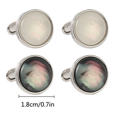 1pair Round Crystal Cufflinks Men's French Shirt Cufflinks