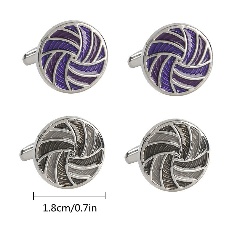 Round Gradient French Cufflinks Men's Shirt Sleeve Studs
