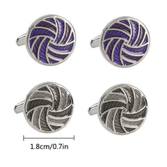 Round Gradient French Cufflinks Men's Shirt Sleeve Studs