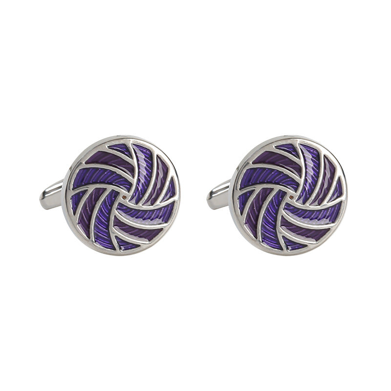 Round Gradient French Cufflinks Men's Shirt Sleeve Studs
