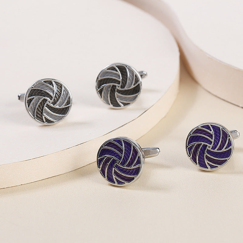 Round Gradient French Cufflinks Men's Shirt Sleeve Studs