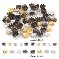 100Pcs Lotus Flower Metal Beads Caps for Jewelry Making