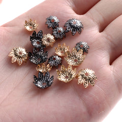 100Pcs Lotus Flower Metal Beads Caps for Jewelry Making