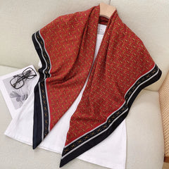 Vintage Geometric Print Square Scarf Floral Shawl Women Casual Head Wrap
