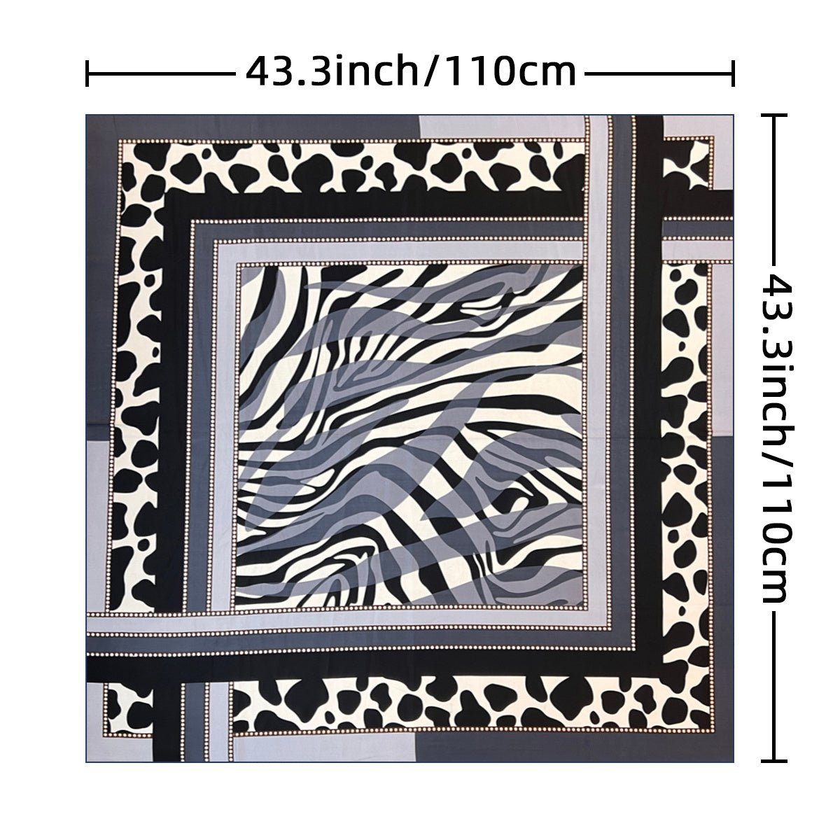 Flower Print Square Scarf Block Shawl Women Casual Head Wrap