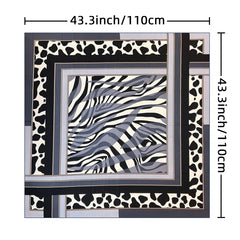 Flower Print Square Scarf Block Shawl Women Casual Head Wrap