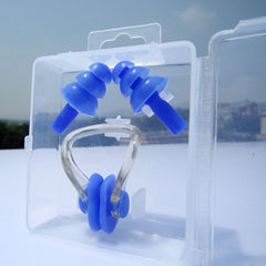 Swimming Nose Clip and Ear Plugs Set with Storage Box - Comfortable Fit