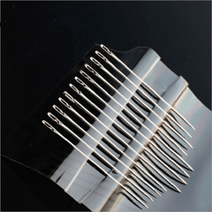 12pcs Side Entry Convenience Needles for Elderly and Blind, Silver Tail Needle
