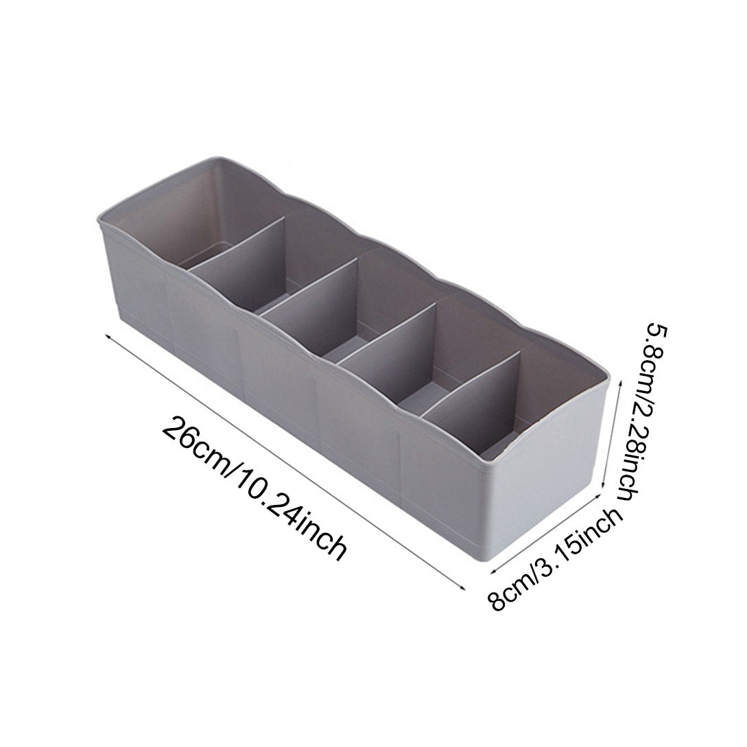 Plastic Drawer Divider Storage Organizer With 6 Compartments