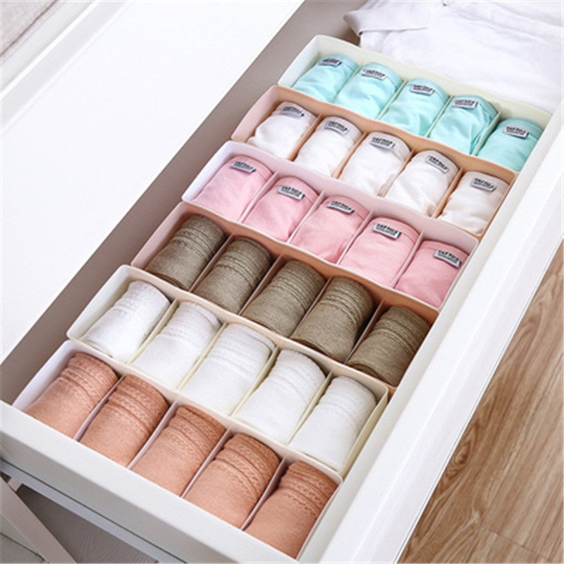 Plastic Drawer Divider Storage Organizer With 6 Compartments