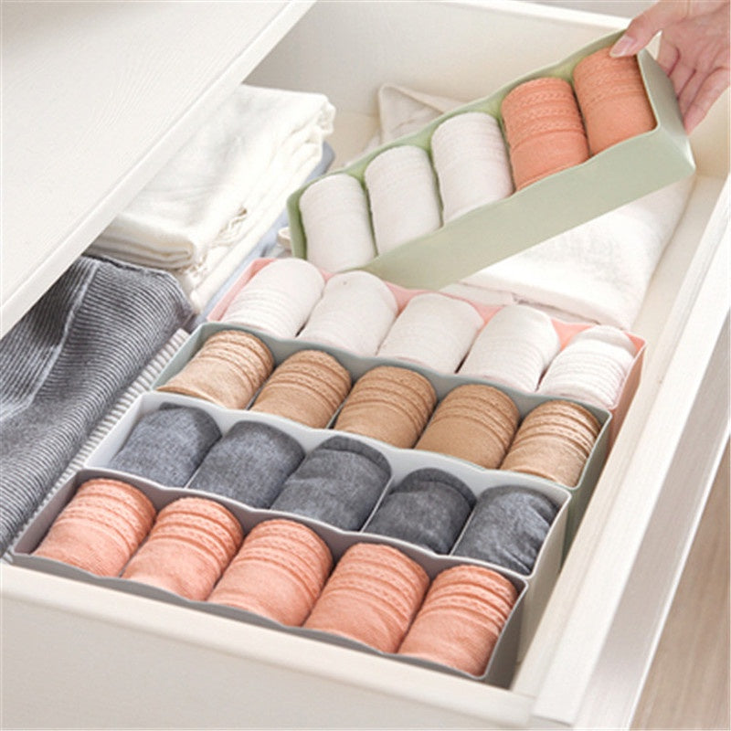 Plastic Drawer Divider Storage Organizer With 6 Compartments