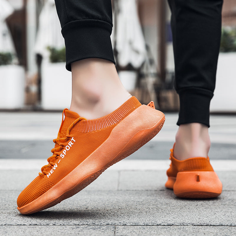 Women's Lace Mules Sneakers Breathable Half Slippers Footwear