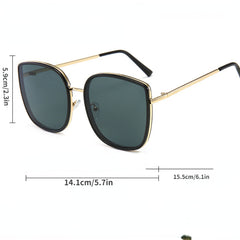 Vintage Large Frame Metal Sunglasses For Men Lightweight And Windproof