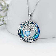 Girl Tree Of Life Birthstone Necklace Crystal Birthday Jewelry Women