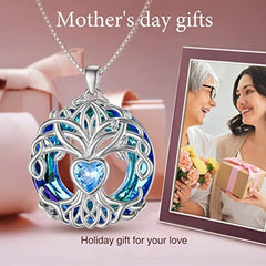 Girl Tree Of Life Birthstone Necklace Crystal Birthday Jewelry Women