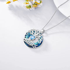 Girl Tree Of Life Birthstone Necklace Crystal Birthday Jewelry Women