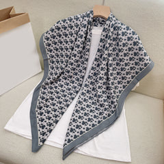 Polka Dot Print Square Scarf Block Shawl Women Casual Head Wrap Windproof