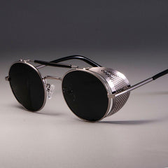 Retro Metal Steampunk Sunglasses UV Protection