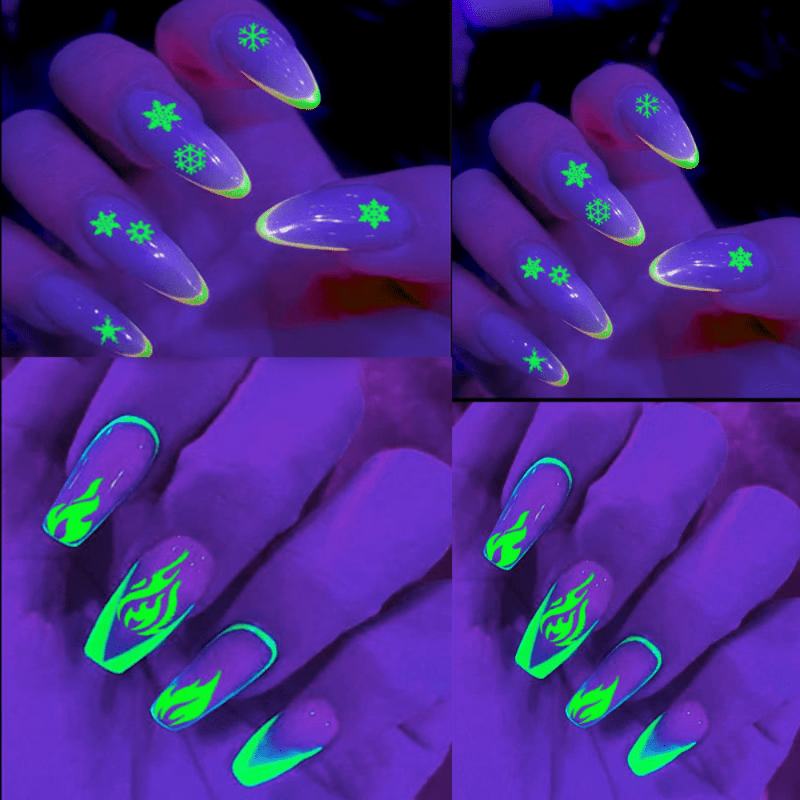 3D Luminous Stickers Flame Star Glitter Resin Filling Nail Art DIY