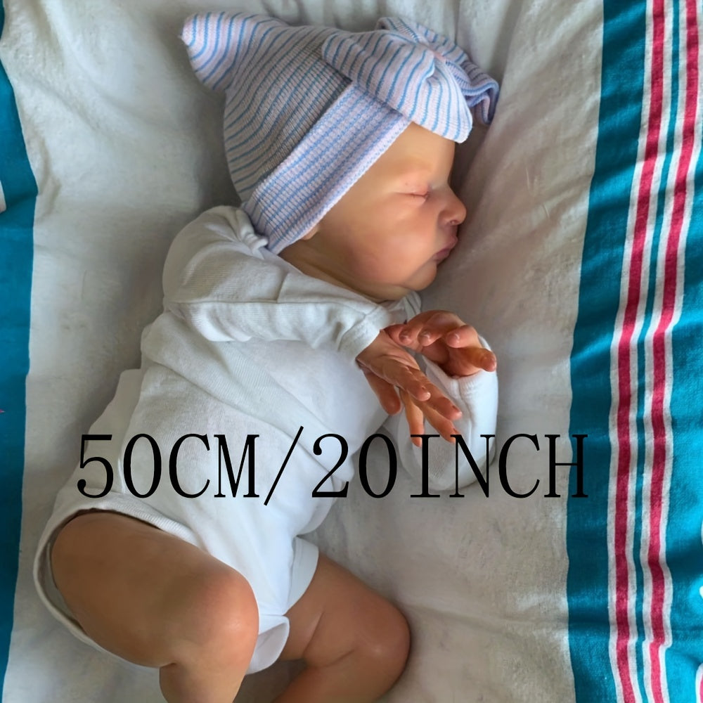 BZDOLL 20" Reborn Baby Doll Toy Girl Soft Silicone Visible Veins 3D Skin