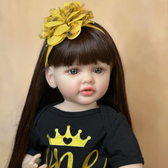 BZDOLL Lifelike Silicone Reborn Baby Girl Doll 22 Inch Princess Toddler Art Bebe