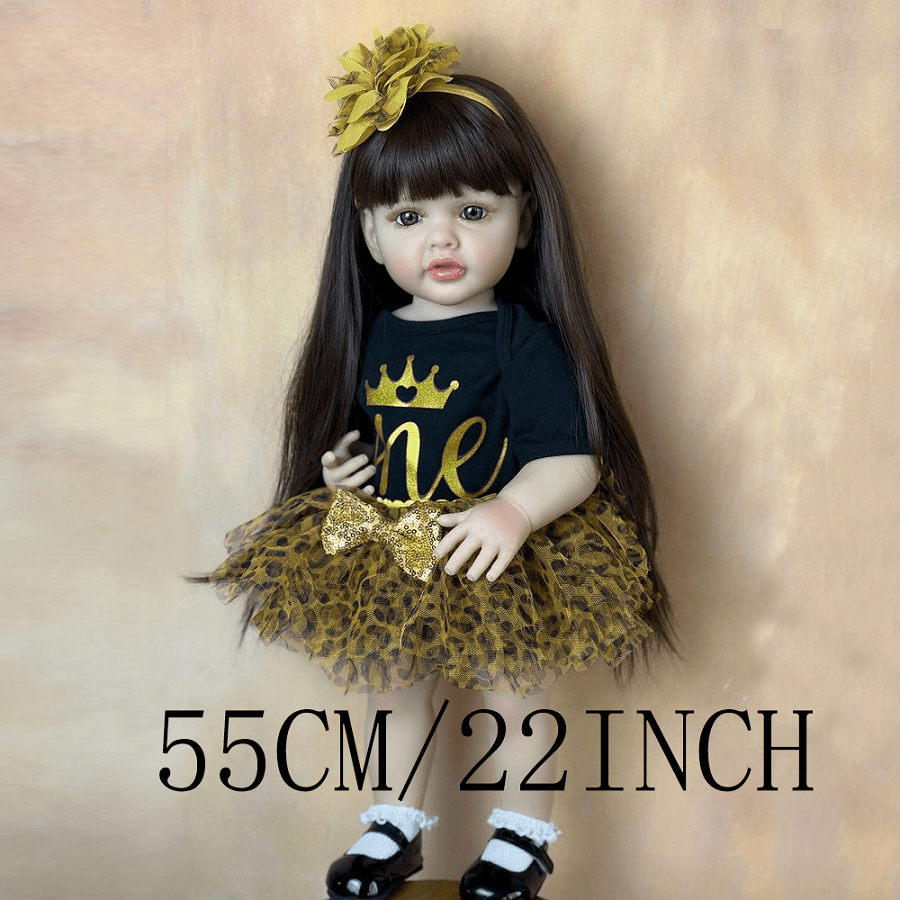 BZDOLL Lifelike Silicone Reborn Baby Girl Doll 22 Inch Princess Toddler Art Bebe