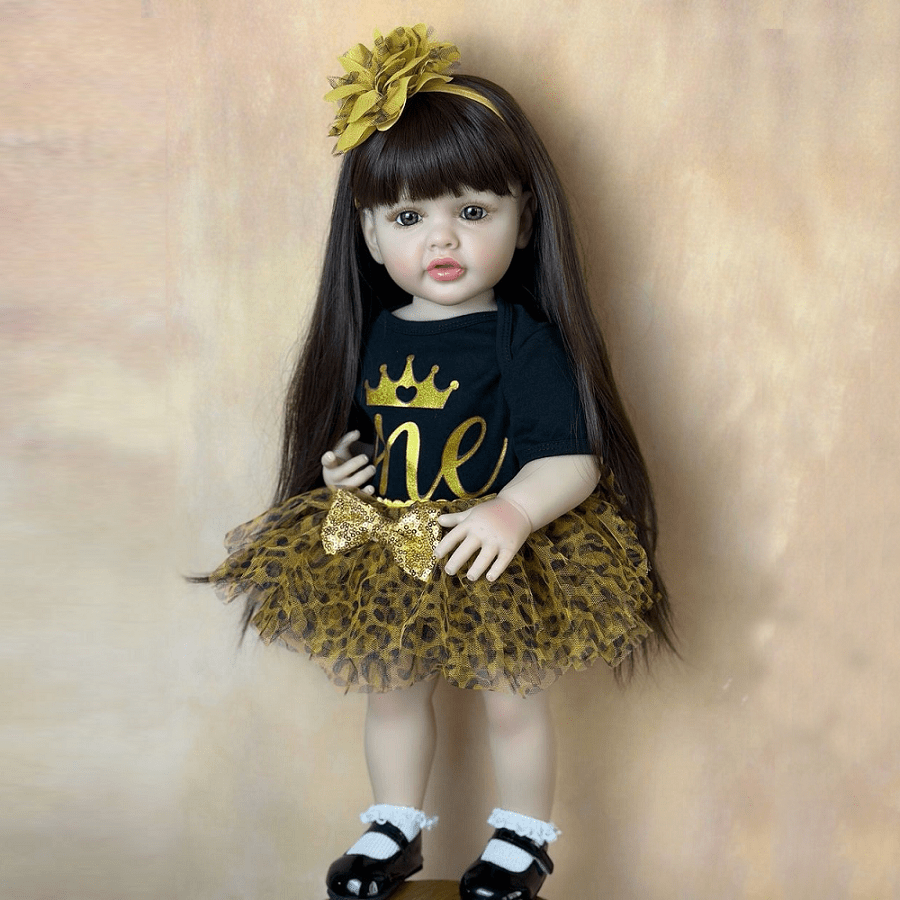 BZDOLL Lifelike Silicone Reborn Baby Girl Doll 22 Inch Princess Toddler Art Bebe