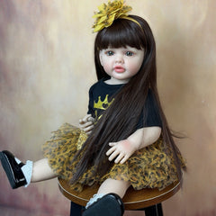 BZDOLL Lifelike Silicone Reborn Baby Girl Doll 22 Inch Princess Toddler Art Bebe