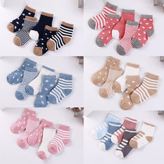 5 Pairs Boys Casual Short Crew Socks for Toddlers Kids
