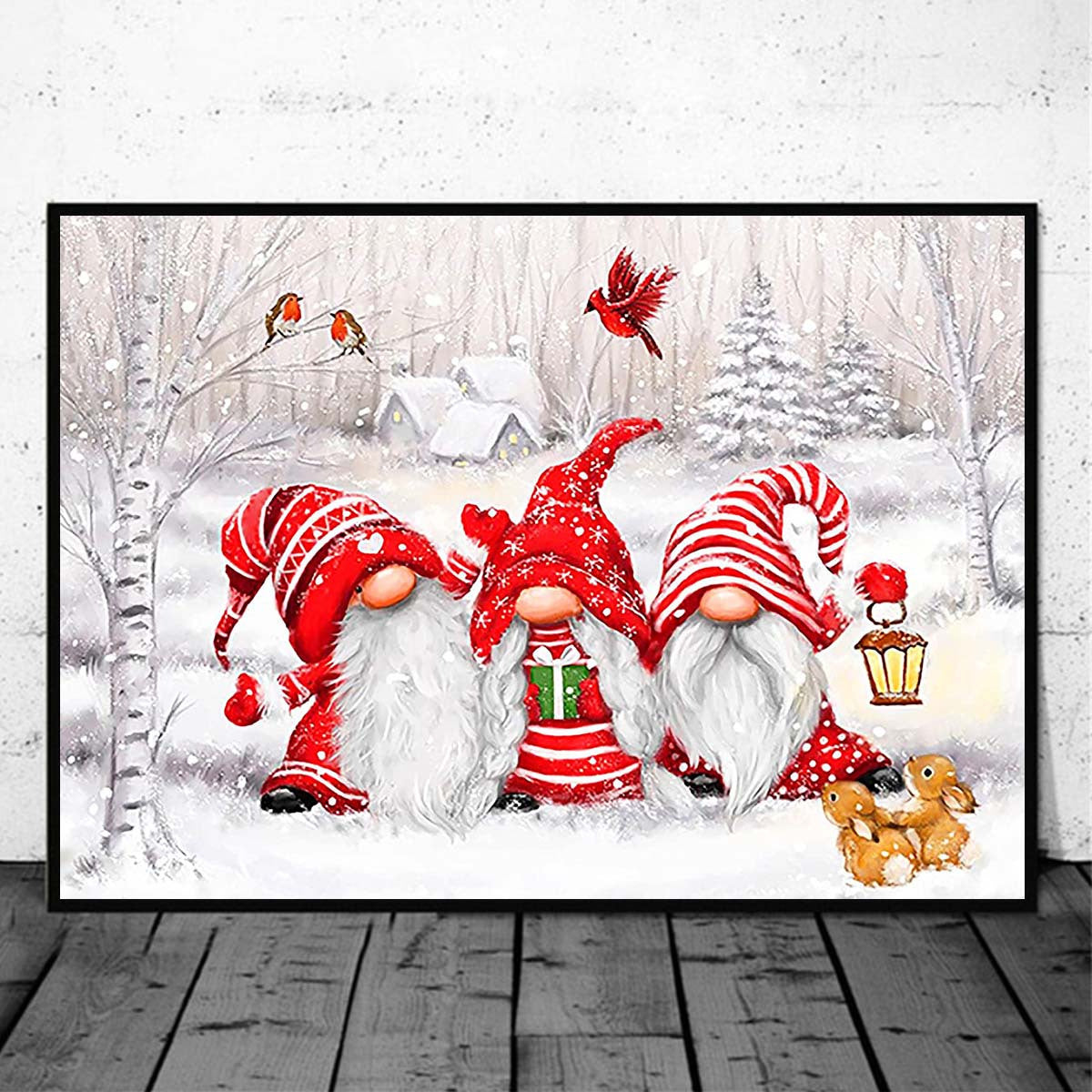 5D Diamond Painting Christmas Gnome 30x20cm Frameless