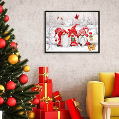 5D Diamond Painting Christmas Gnome 30x20cm Frameless
