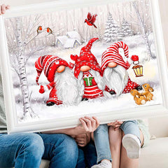 5D Diamond Painting Christmas Gnome 30x20cm Frameless