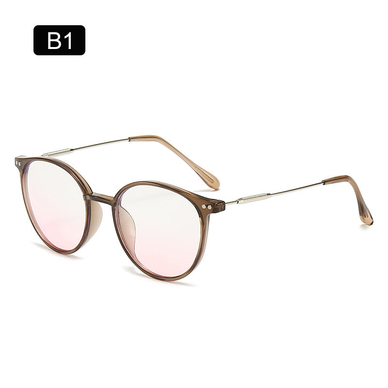 Round Anti Light Glasses For Men Women Gradient Nearsighted Myopia Frame