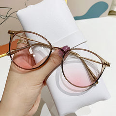 Round Anti Light Glasses For Men Women Gradient Nearsighted Myopia Frame
