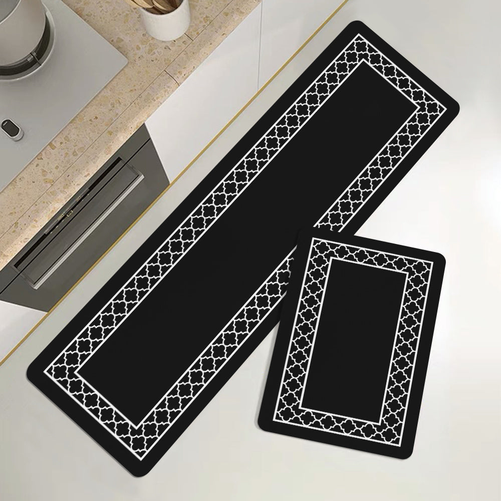 Geometric Print Sponge Floor Mat Non-Slip Kitchen Foot Mat