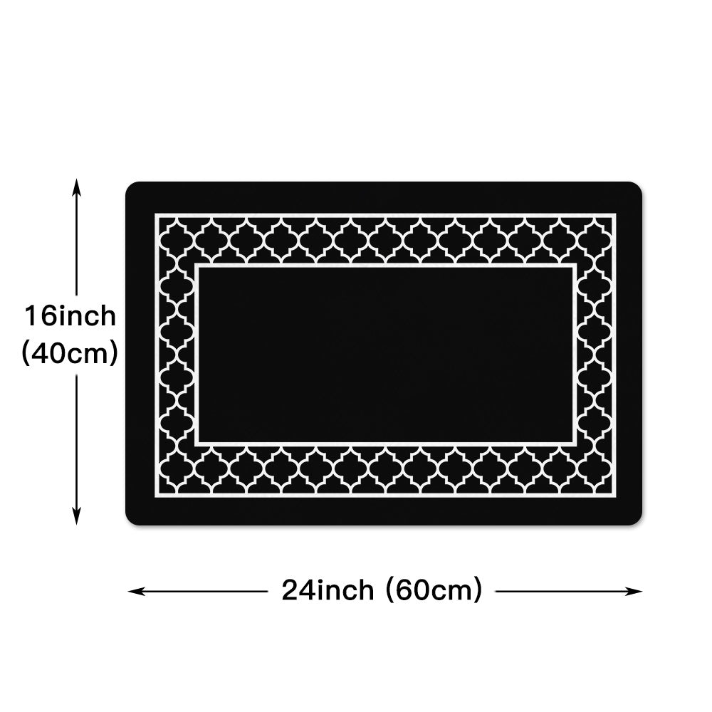 Geometric Print Sponge Floor Mat Non-Slip Kitchen Foot Mat