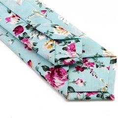 Printed Floral Neck Tie Skinny Tie For Weddings Groom Groomsmen