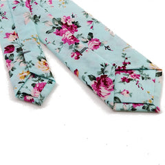 Printed Floral Neck Tie Skinny Tie For Weddings Groom Groomsmen