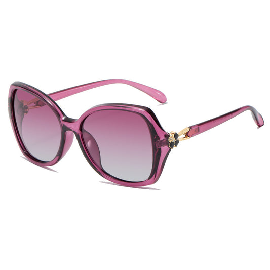 Cat Eye Polarized Sunglasses Clover Decor Gradient Glasses UV400