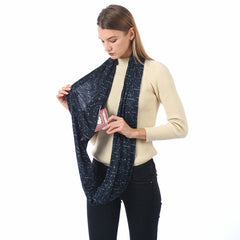 Star Image Infinity Scarf With Pocket Starry Sky Shawl Wrap