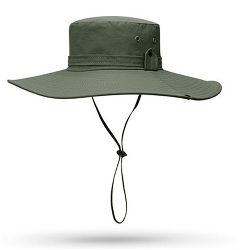 Wide Brim Bucket Hat with Chin Strap for Summer Outdoor Hiking