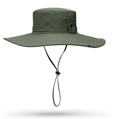 Wide Brim Bucket Hat with Chin Strap for Summer Outdoor Hiking